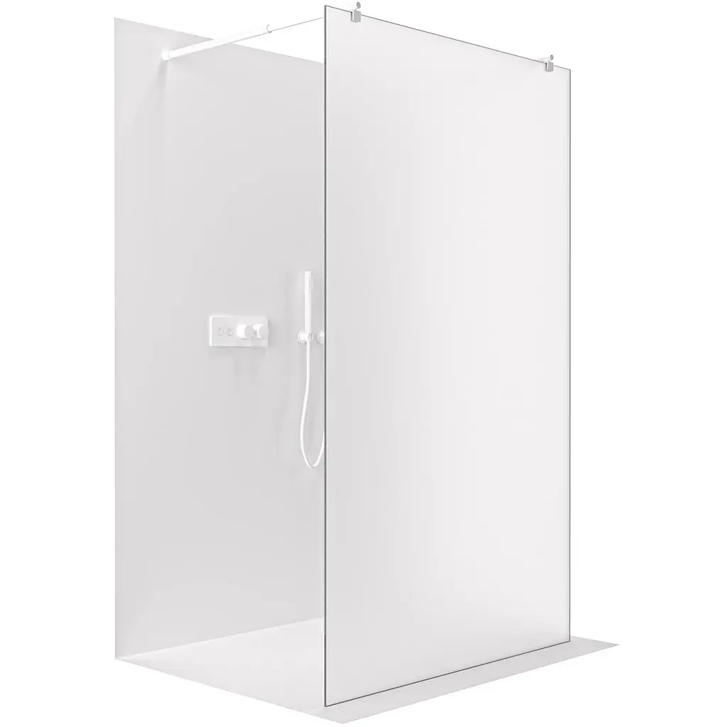 CERANO Sprchová zástěna Walk-in Onyx Duo L/P 8 mm kulatá vzpěra bílá matná, mléčné sklo 60x200  CER-8050BD2189