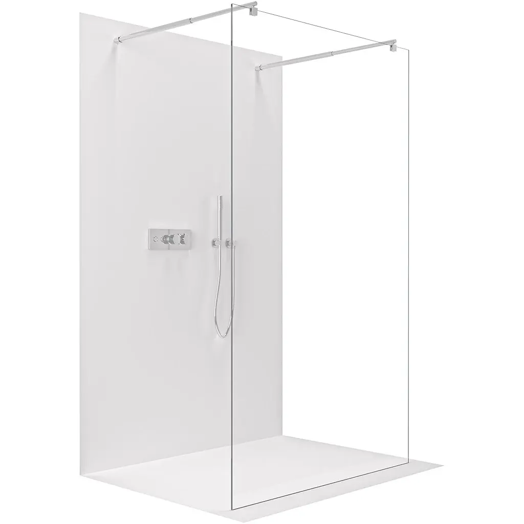 Sprchová zástěna Walk-in Onyx Duo L/P - 8 mm - kulatá vzpěra - chrom, transparentní sklo - 100x200 cm