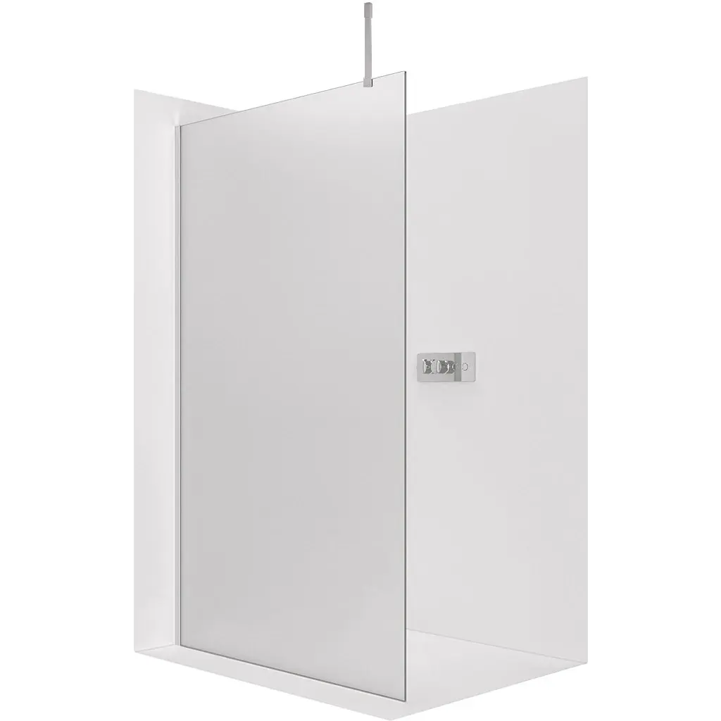 CERANO Sprchová zástěna Walk-in Onyx Top Cube L/P 8 mm hranatá vzpěra chrom, mléčné sklo 90x200  CER-8050BD7073