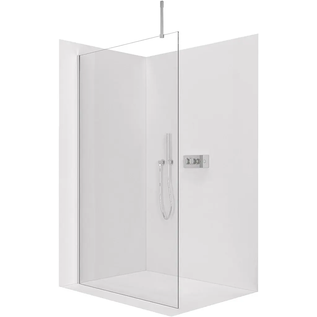 Sprchová zástěna Walk-in Onyx Top Cube L/P - 8 mm - hranatá vzpěra - chrom, transparentní sklo - 150x200 cm