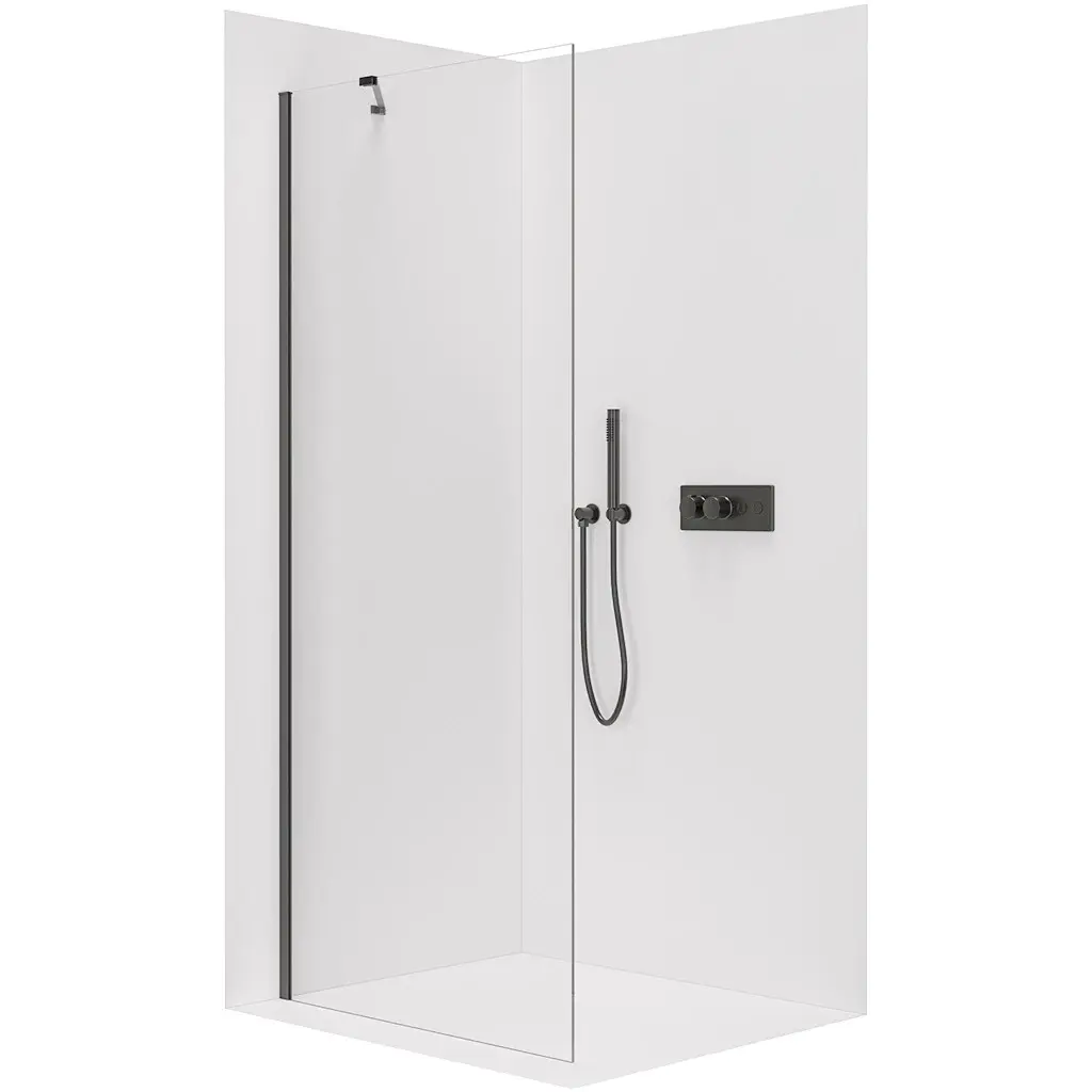 Sprchová zástěna Walk-in Onyx Y L/P - 10 mm - černá matná, transparentní sklo - 110x200 cm