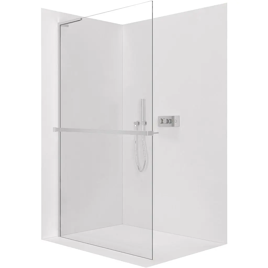 Sprchová zástěna Walk-in Onyx L-levá vzpěra + polička/držák na ručníky - 8 mm - chrom, transparentní sklo - 30x200 cm