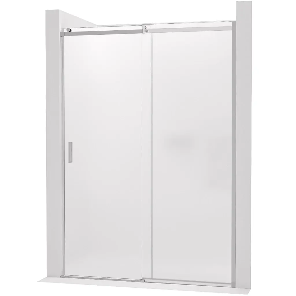 Sprchové posuvné dveře Santoro - pravá - 6 mm - chrom, mléčné sklo - 130x195 cm