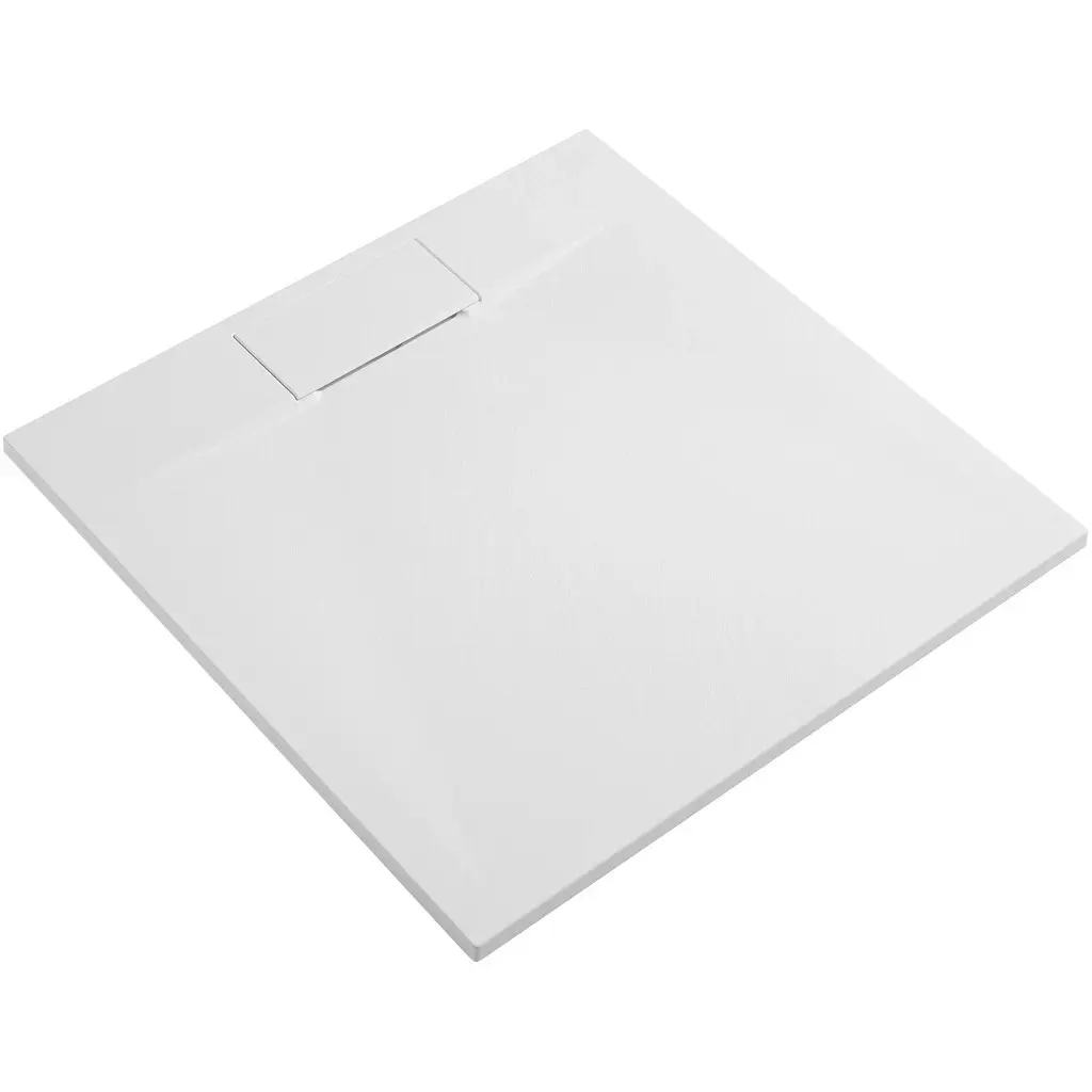 Sprchová vanička čtvercová Enzo - SMC/minerální kompozit - strukturovaná bílá matná - 80x80x3 cm