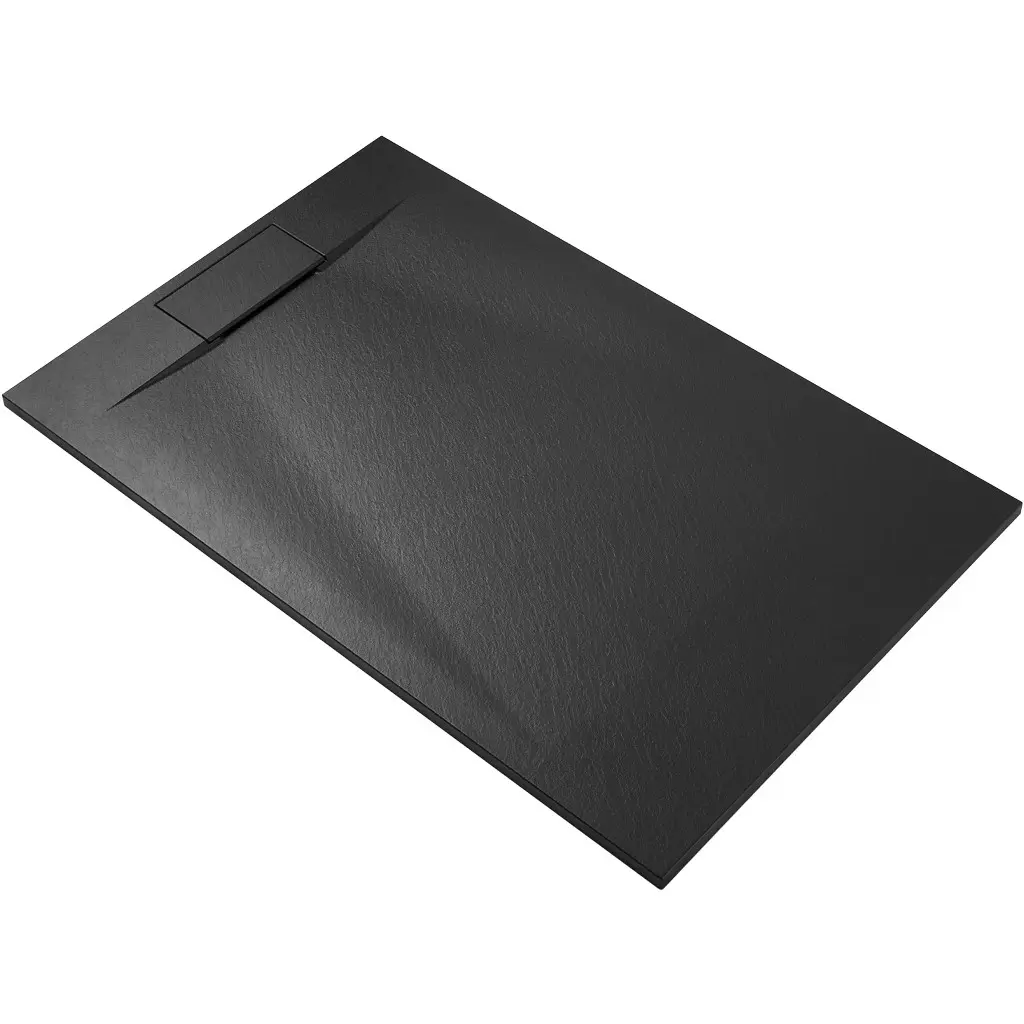 CERANO Sprchová vanička obdélníková Enzo SMC/minerální kompozit strukturovaná černá matná 100x90x3 CER-666082