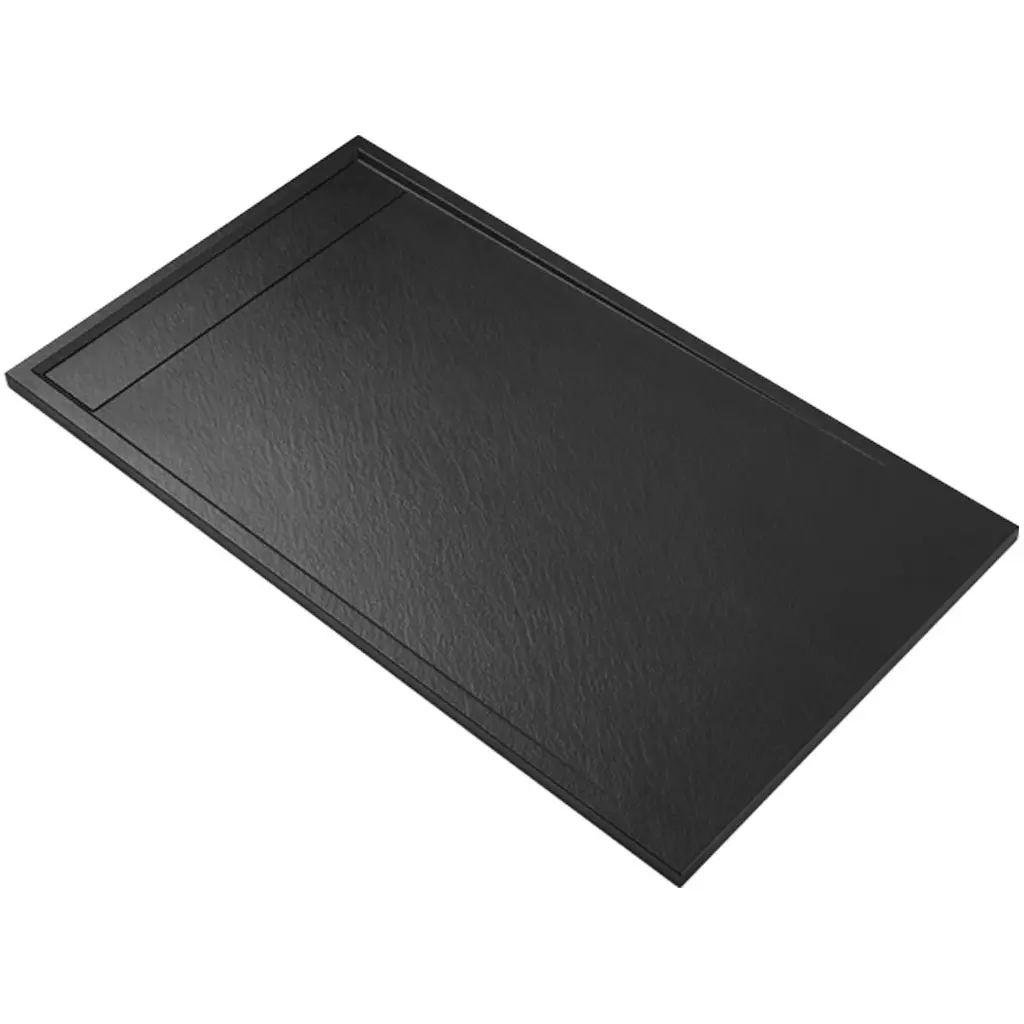 Sprchová vanička obdélníková Lugo - SMC/minerální kompozit - černá matná - 100x90x3 cm