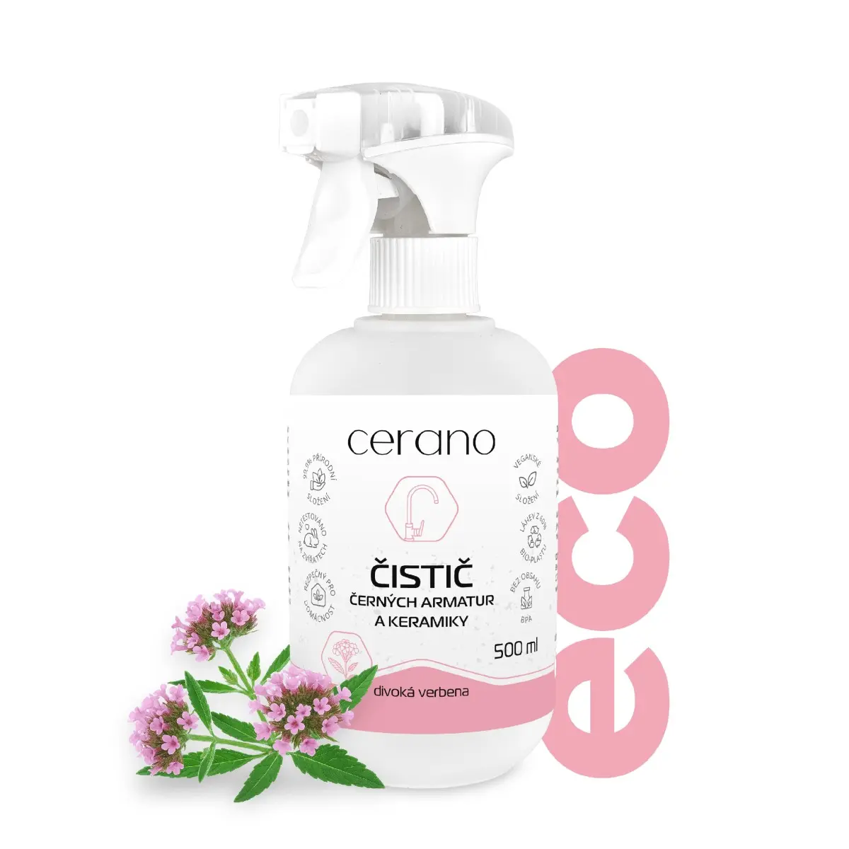 Čistící prostředek na černou armaturu a keramiku - divoká verbena - 500 ml