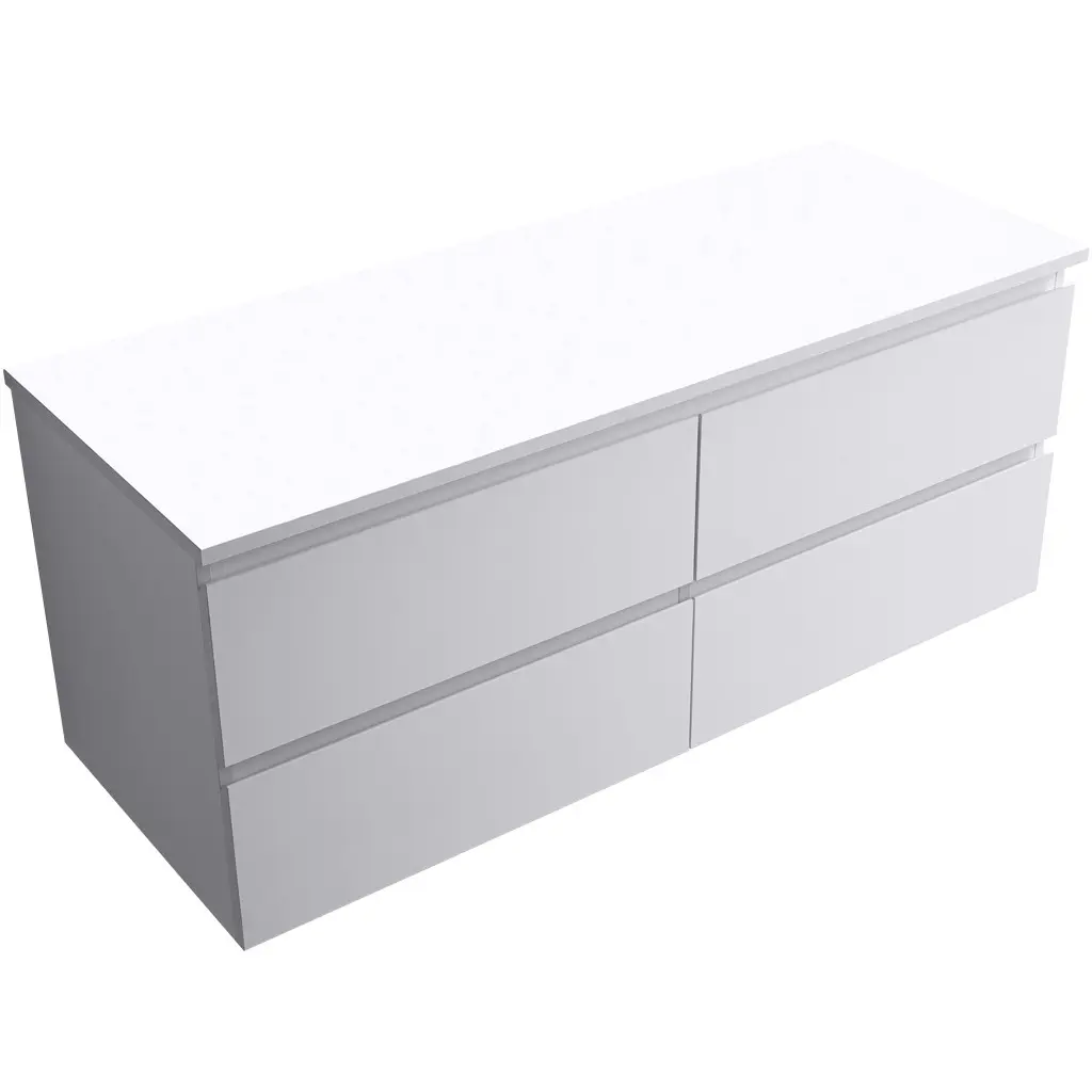 Koupelnová skříňka Carole - bílá matná + deska z lit. mramoru Elanys - 12 mm - bílá matná - 160x49,2x46 cm