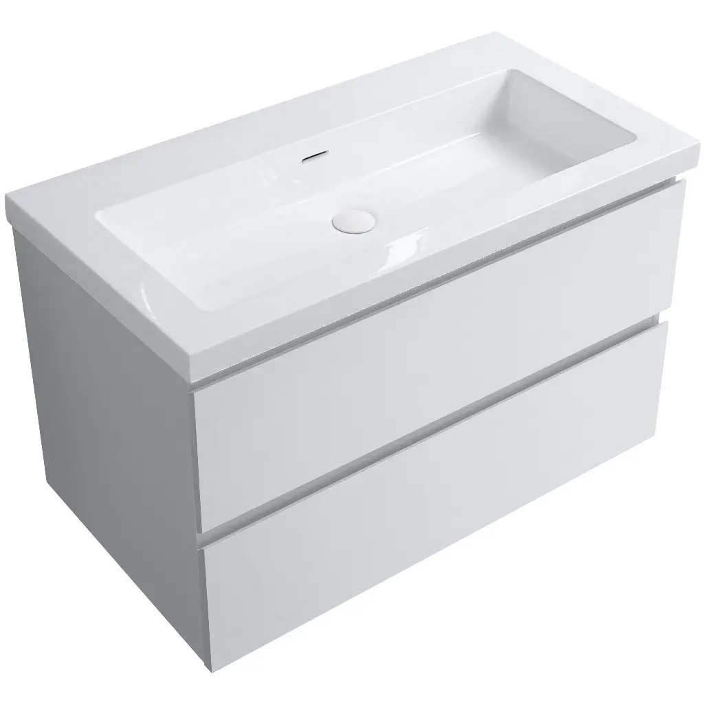 CERANO Koupelnová skříňka Carole bílá matná + umyvadlo z lit. mramoru Ovo bílá lesklá 100,5x53x46,5  CER-979930