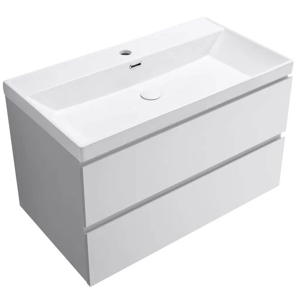 CERANO Koupelnová skříňka Carole bílá matná + keramické umyvadlo Viano bílá lesklá 100,9x53x46,4  CER-090411