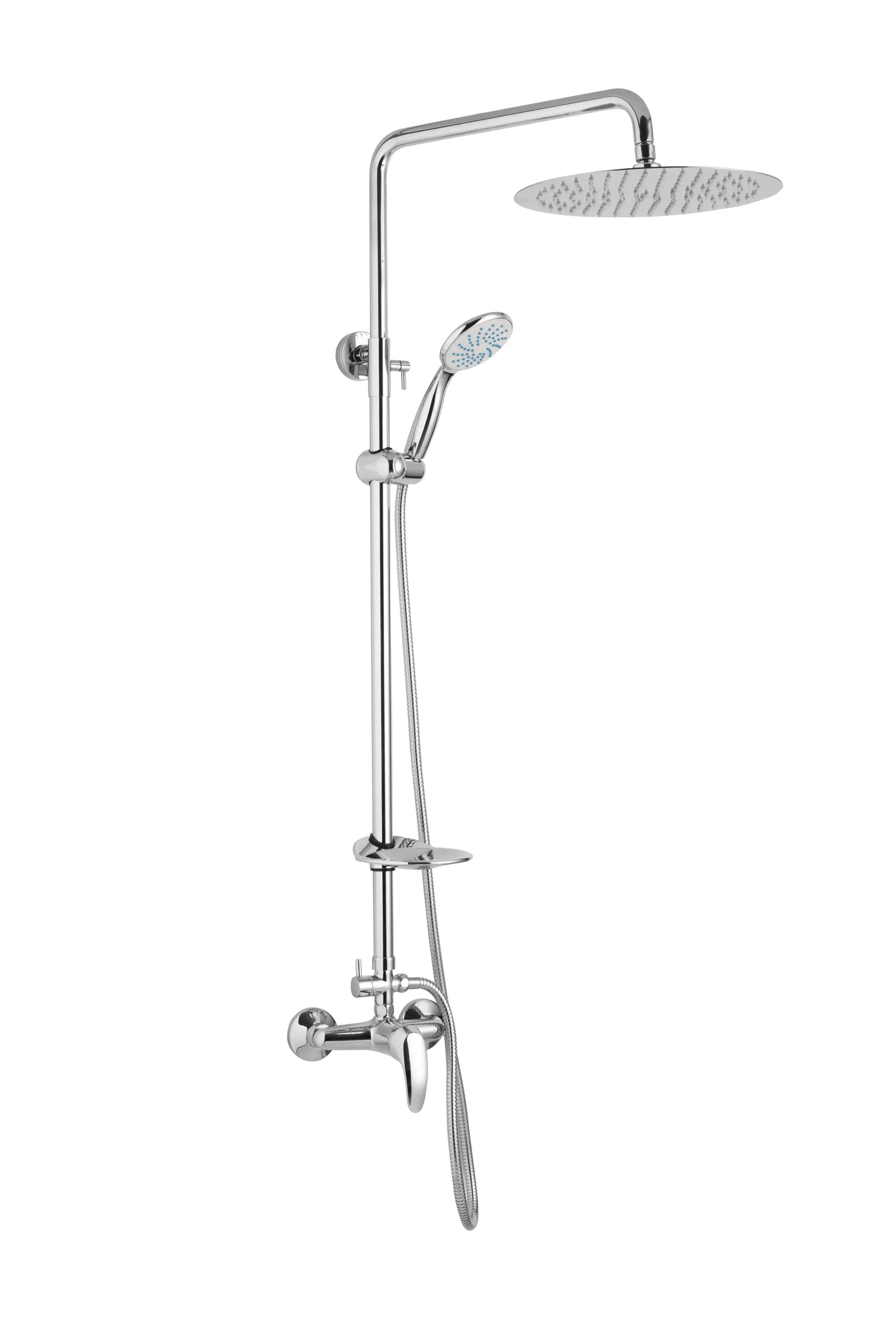 JB Sanitary Sprchová sestava s baterií SLIM s horním vývodem, průměr 30cm, s příslušenstvím SA 61 011 12 4