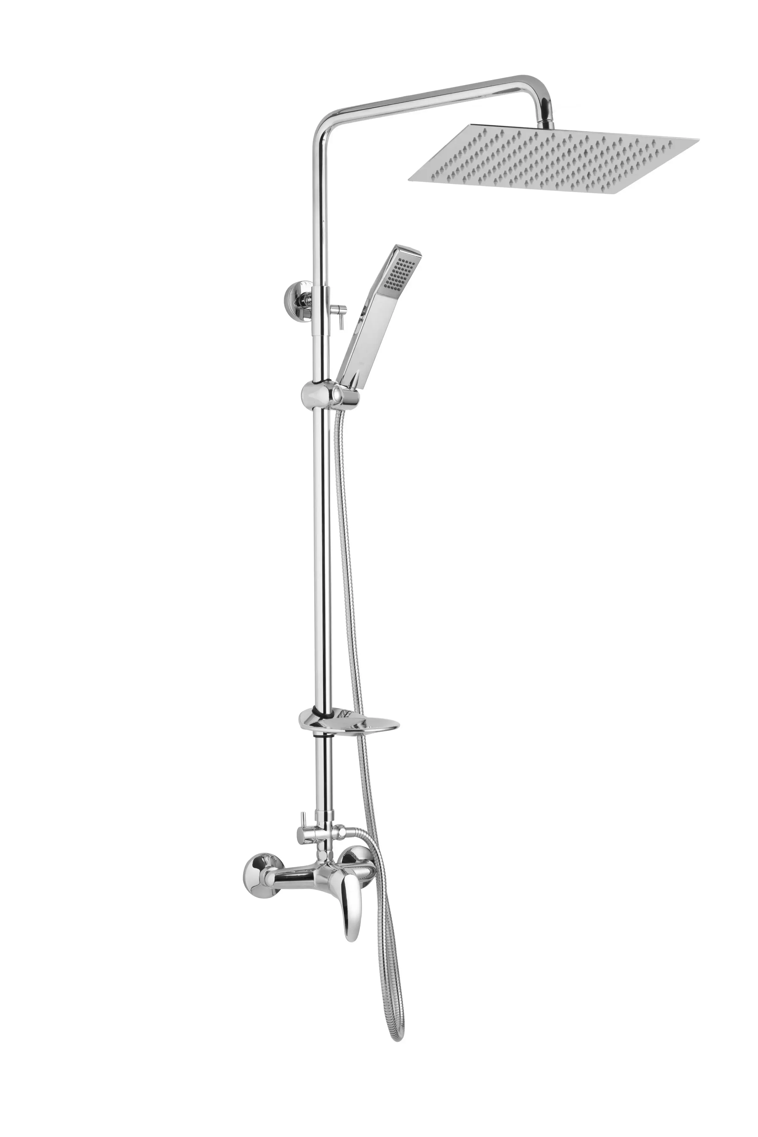 JB Sanitary Sprchová sestava s baterií SLIM s horním vývodem, 25x25cm, s příslušenstvím SA 61 011 05 5