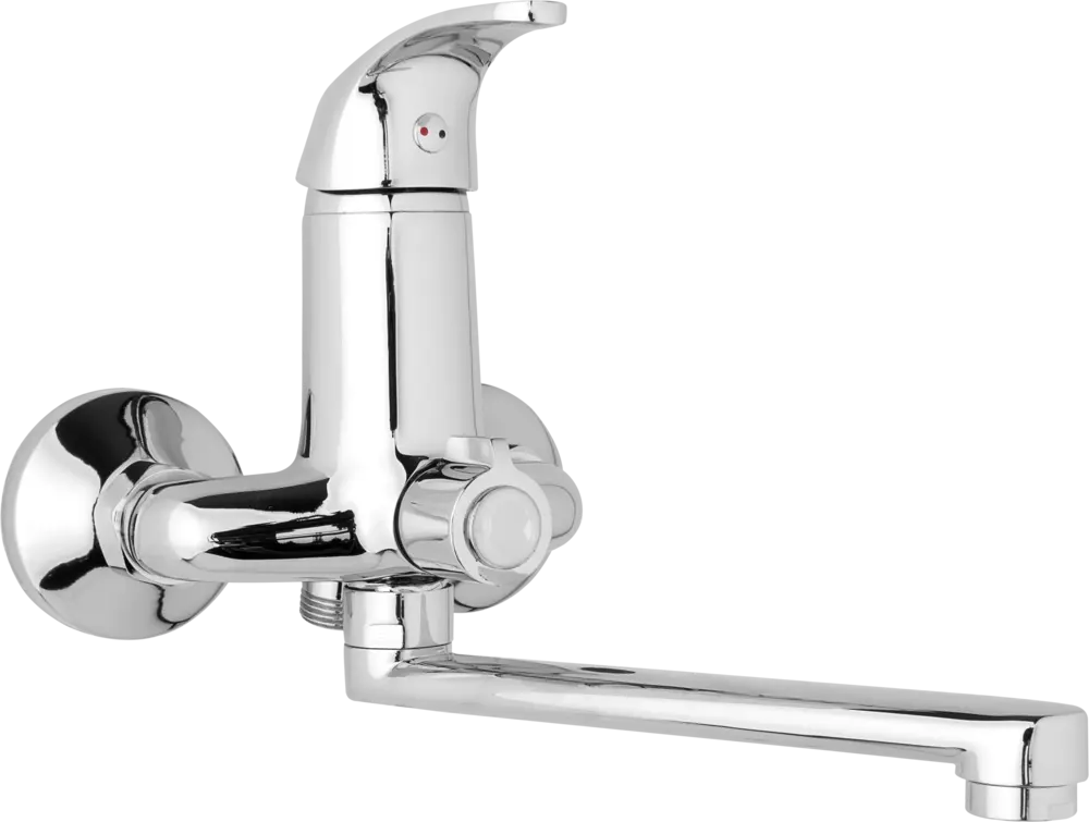 JB Sanitary Nástěnná umyvadlová a sprchová baterie SLIM, rozteč 100 mm, otočný přepínač v těle, bez příslušenství, ramínko 300 mm A10 34 10