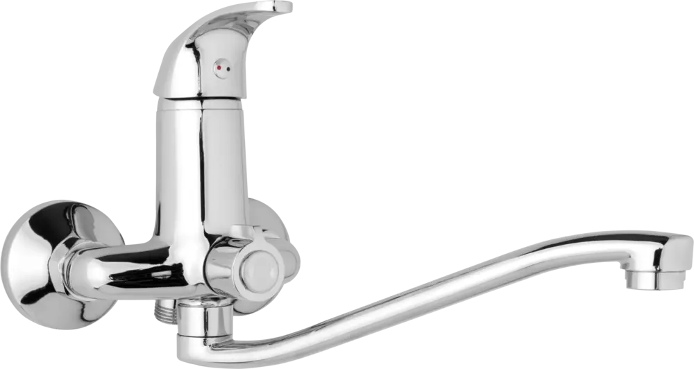 JB Sanitary Nástěnná umyvadlová a sprchová baterie SLIM, rozteč 100 mm, otočný přepínač v těle, bez příslušenství, S ramínko 300 mm A10 34 40