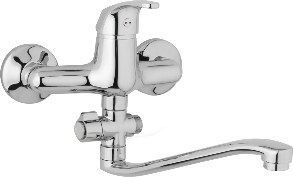 JB Sanitary Nástěnná umyvadlová a sprchová baterie SLIM, rozteč 150 mm, otočný přepínač, bez příslušenství, S ramínko 300 mm A10 37 40