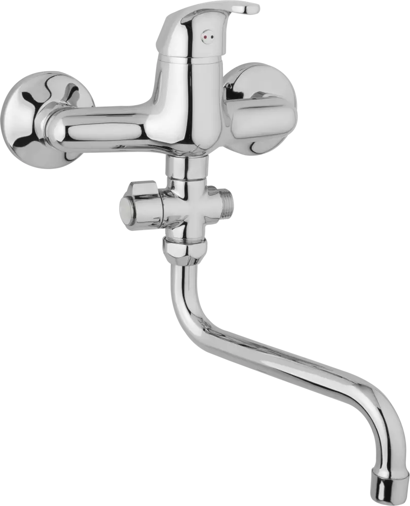 JB Sanitary Nástěnná umyvadlová a sprchová baterie SLIM, rozteč 150 mm, otočný přepínač, bez příslušenstvím, trubkové ramínko 300 mm A10 37 50