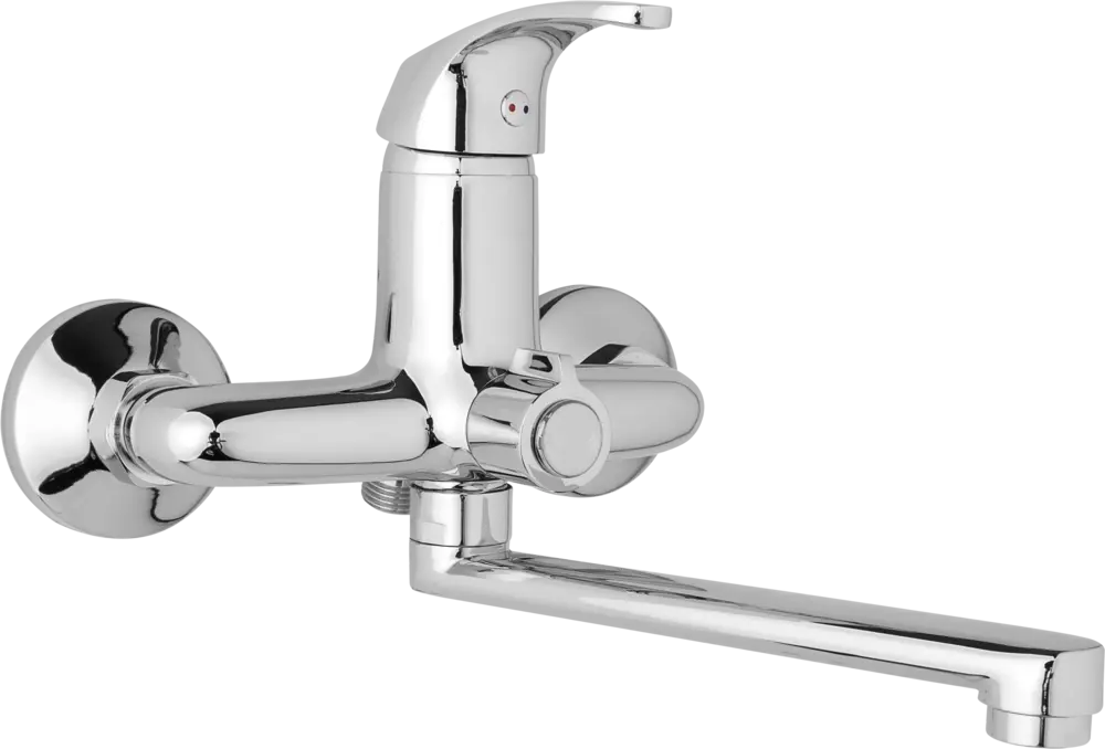 JB Sanitary Nástěnná umyvadlová a sprchová baterie SLIM, rozteč 150 mm, otočný přepínač v těle, bez příslušenství, ramínko 300 mm A10 39 10