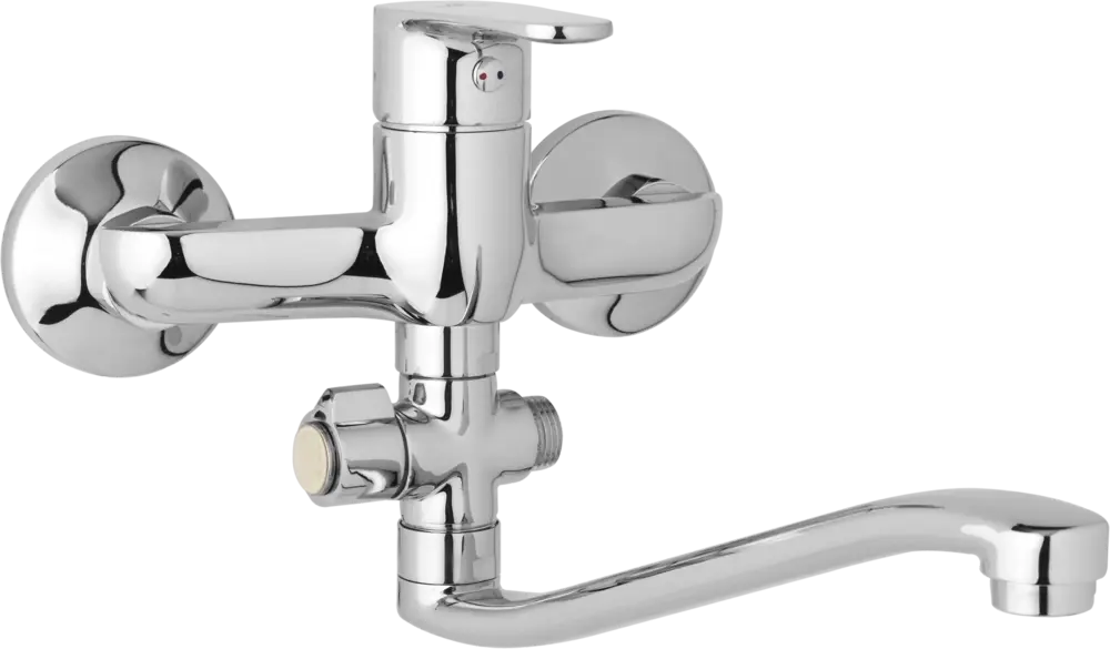 JB Sanitary Nástěnná umyvadlová a sprchová baterie TIRA, rozteč 150 mm, otočný přepínač, bez příslušenství, S ramínko 250 mm D10 37 20