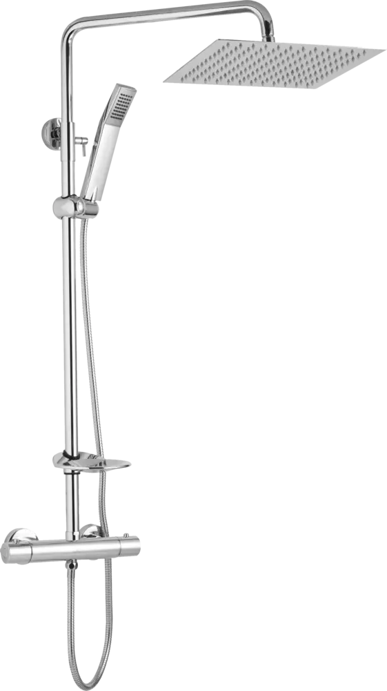 JB Sanitary ST 62 001 05 2 - Sprchová sestava s termostatickou baterií s dvěma vývody; nerezovou čtvercovou sprchou 300x300mm; s příslušenstvím