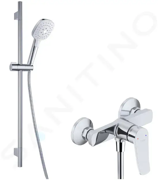 kielle 20627SN80 - Sprchový set s baterií, tyčí, hadicí a sprchovou hlavicí, chrom