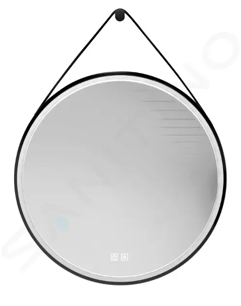 kielle Zrcadlo s LED osvětlením a vyhříváním, průměr 59 cm, černá 50324004