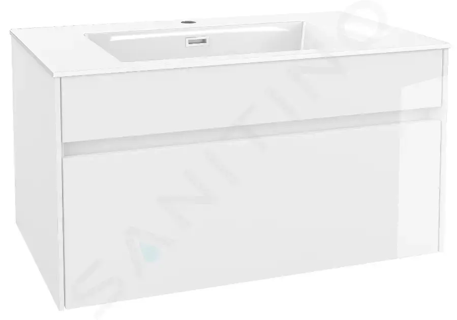 kielle 50027S800 - Skříňka s umyvadlem 80 cm, lesklá bílá