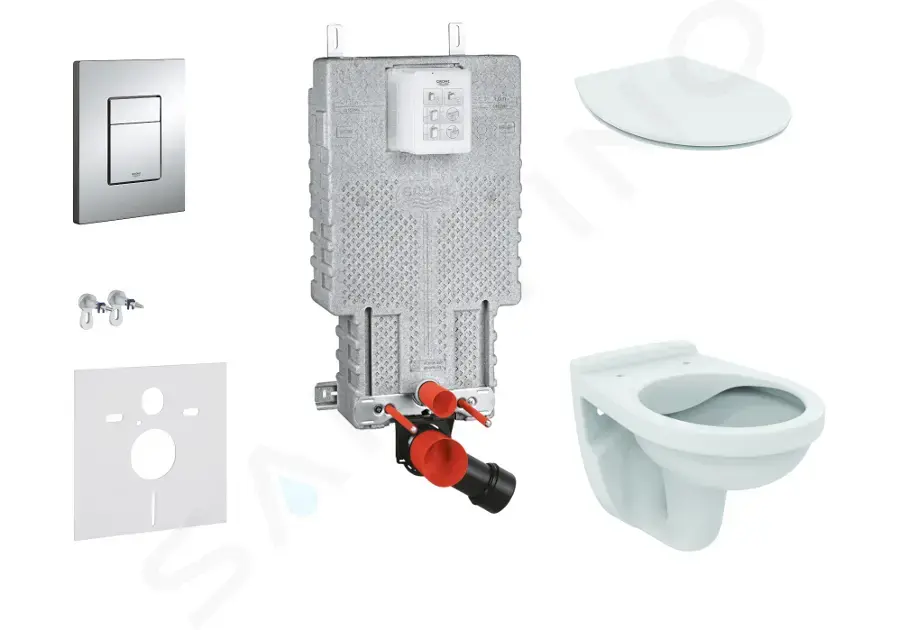 Grohe Set předstěnové instalace, klozet Alpha se sedátkem, tlačítko Skate Cosmopolitan, chrom 38643SET-KD