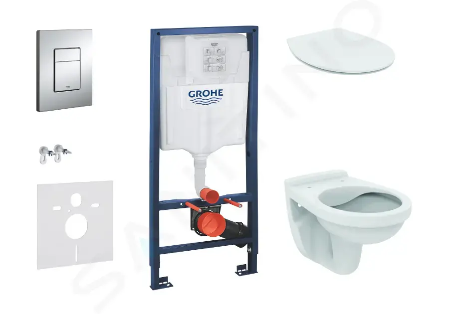 Grohe Set předstěnové instalace, klozet Alpha se sedátkem, tlačítko Skate Cosmopolitan, chrom 38528SET-KD