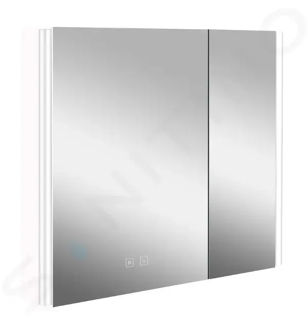 kielle Zrcadlová skříňka s LED osvětlením, vyhříváním a USB portem, 80x70x13 cm, bílá 50111810