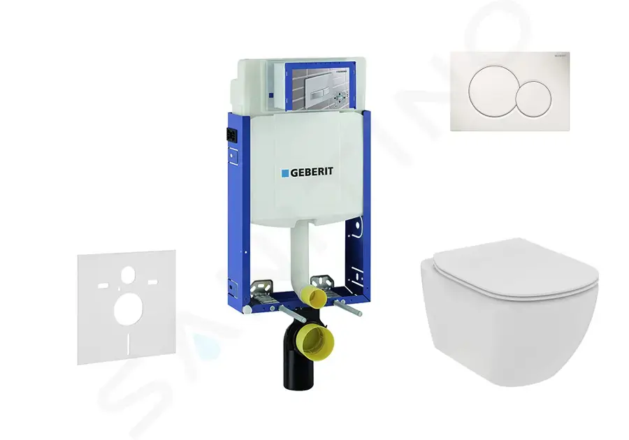 Geberit Kombifix - Set předstěnové instalace, klozetu a sedátka Ideal Standard Tesi, tlačítka
