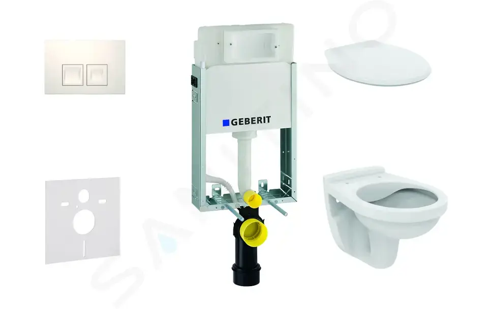 Geberit Set předstěnové instalace, klozet Alpha se sedátkem, tlačítko Delta35, alpská bílá 110.100.00.1 NR4