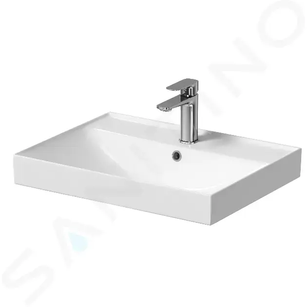 kielle 30611600 - Umyvadlo 60x45 cm, s přepadem, s otvorem pro baterii, bílá