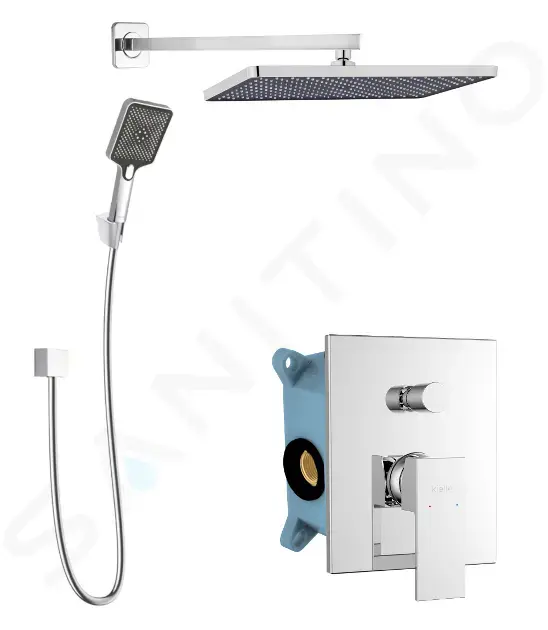 kielle 20611SP20 - Sprchový set s baterií pod omítku, pro 2 spotřebiče, s příslušenstvím a tělesem, chrom