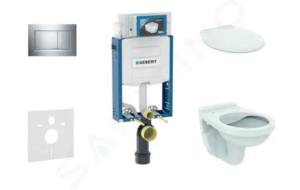Geberit Set předstěnové instalace, klozet Alpha se sedátkem, tlačítko Sigma20, chrom 110.302.00.5 NR6