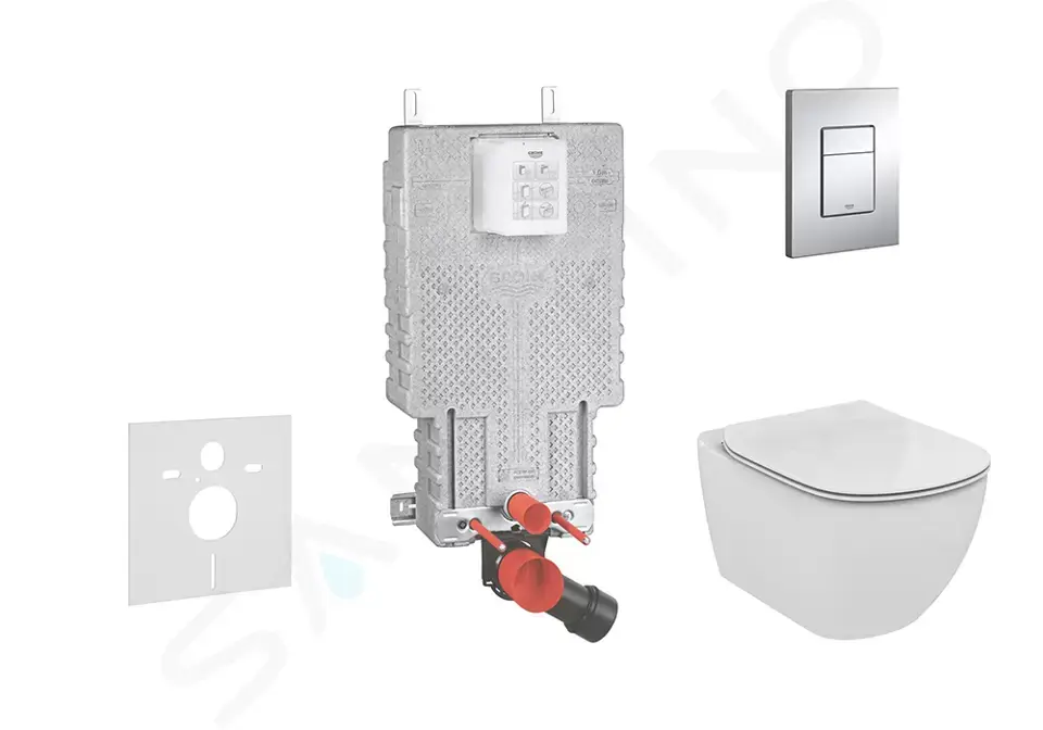 Grohe Uniset - Set předstěnové instalace, klozetu a sedátka Ideal