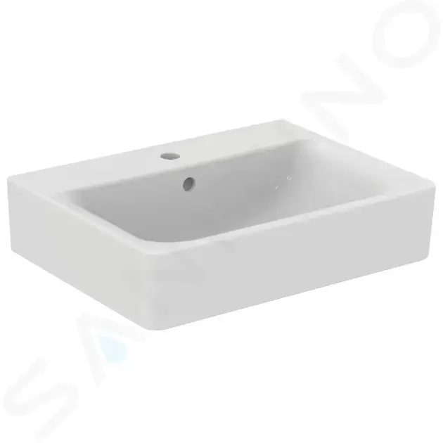 Ideal Standard Connect - Umyvadlo Cube, 60x46x18 cm, s přepadem, otvor pro baterii,