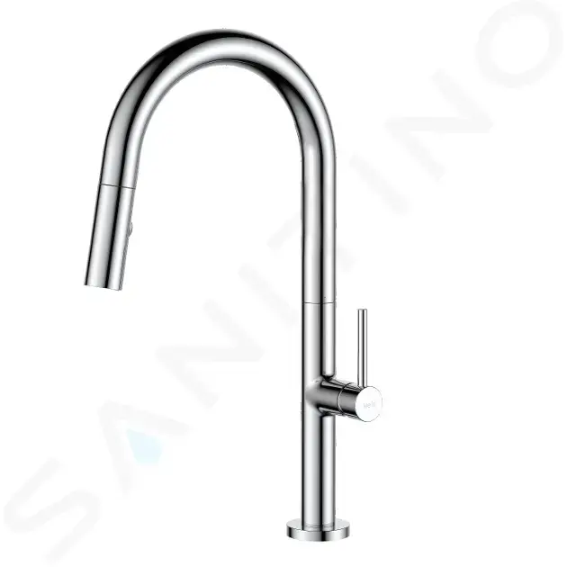 kielle 10502110 - Dřezová baterie s výsuvnou sprškou, chrom
