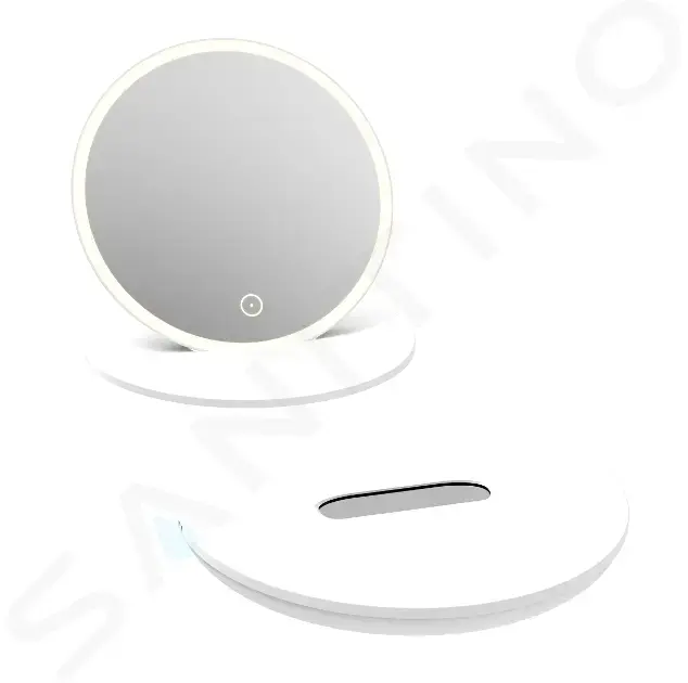 kielle 50324030 - Kosmetické cestovní zrcátko s LED osvětlením, bílá