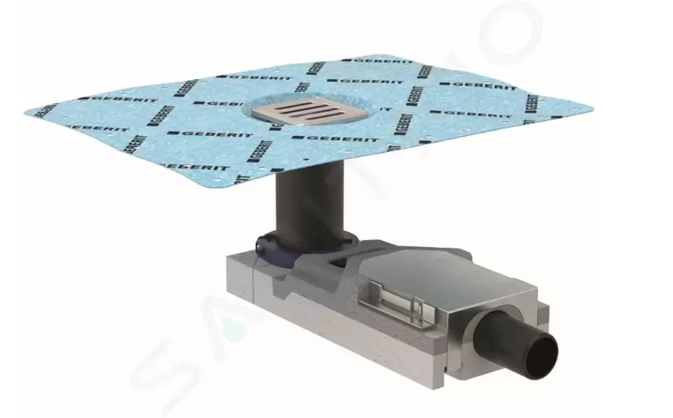 Geberit Sprchová podlahová vpusť, pro výšku mazaniny u vtoku 7-9 cm 154.052.00.1