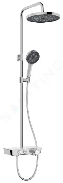 kielle 20602000 - Sprchový set s termostatem, 26 cm, 3 proudy, chrom/bílá/černá
