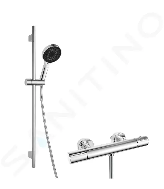 kielle Sprchový set s termostatickou baterií, tyčí, hadicí a sprchovou hlavicí EcoSpare, chrom 20602SNT10