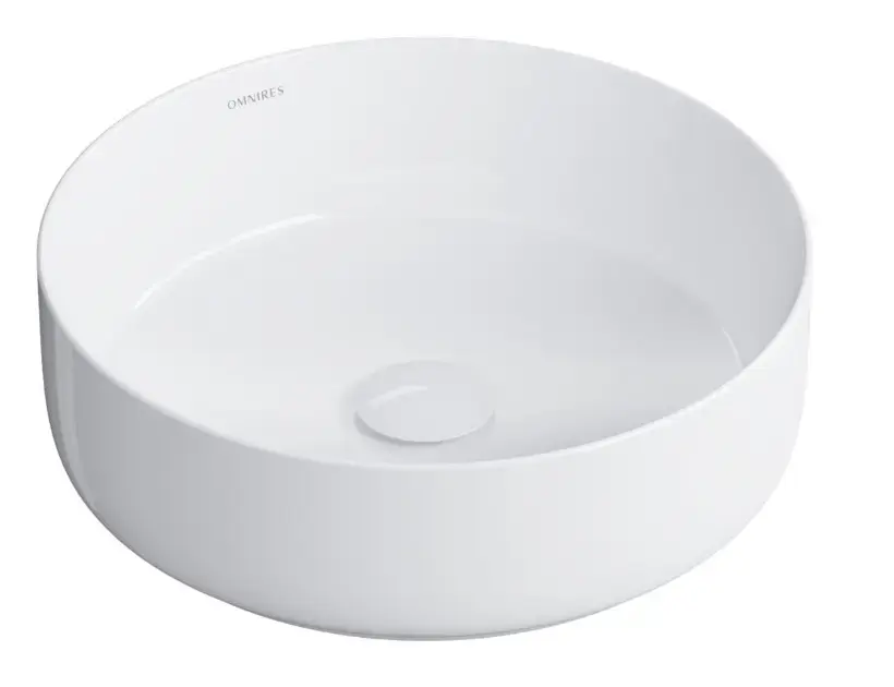 OMNIRES Umyvadlo na desku, průměr 36 cm, bez přepadu, bílá TULSA355BP