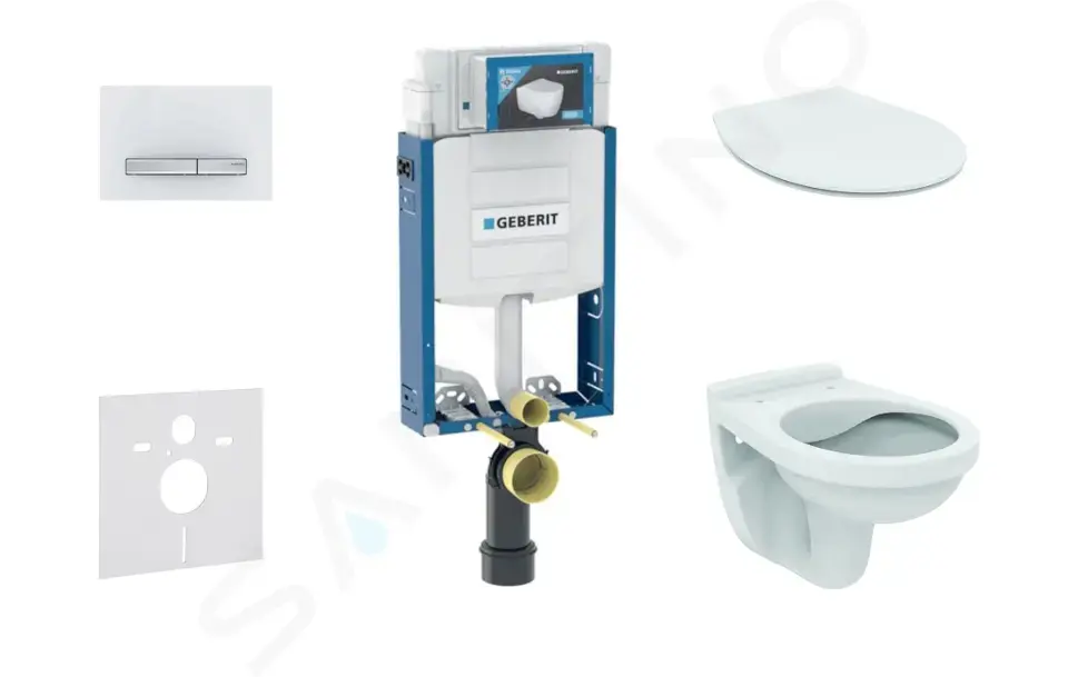 Geberit Set předstěnové instalace, klozet Alpha se sedátkem, tlačítko Sigma50, alpská bílá 110.302.00.5 ND8