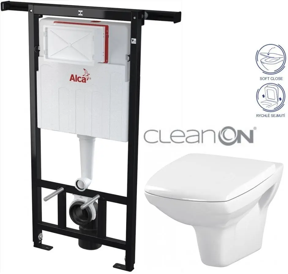 Předstěnový instalační systém bez tlačítka + WC CERSANIT CLEANON CARINA + SEDÁTKO AM102/1120 X CA2