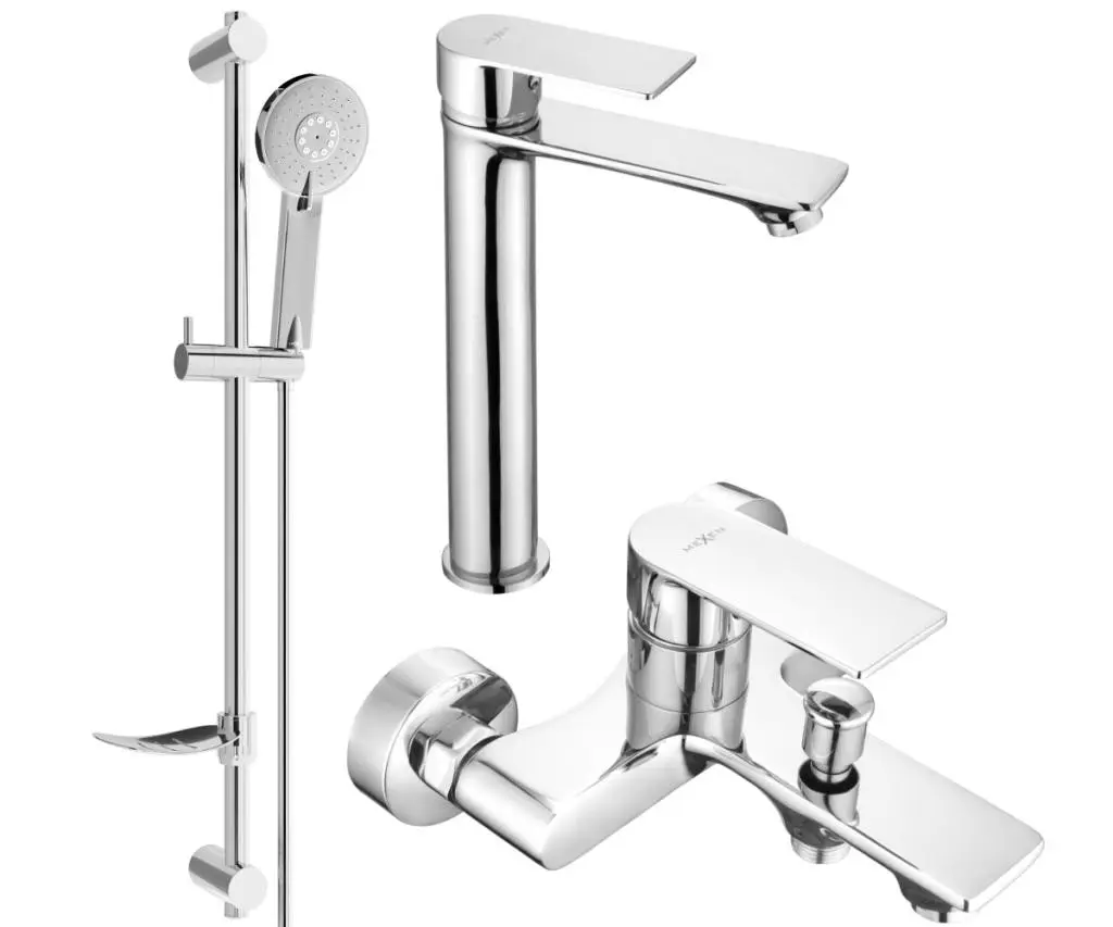 MEXEN - Royo DF40 Set umyvadlové a vanové baterie s příslušenstvím, chrom 72213DF40-00