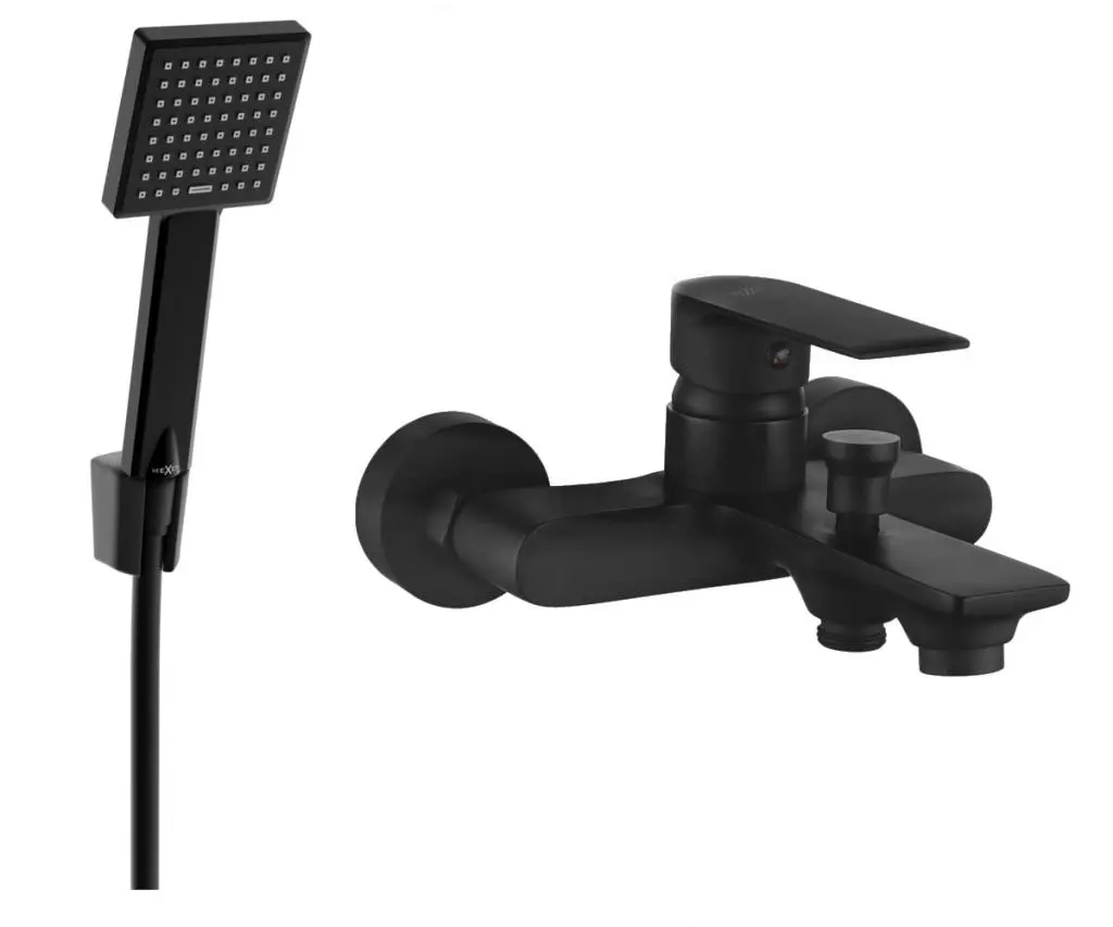 MEXEN - R45 Royo vanová baterie se sprchou set, černá 7223R45-70