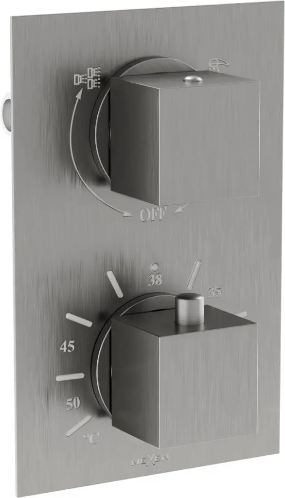 MEXEN Cube termostatická baterie sprcha/vana 2-output grafit 77502-66