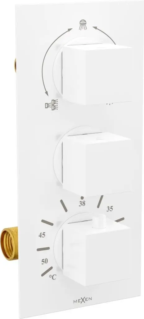 MEXEN Cube termostatická baterie sprcha/vana 3 W Výstup 77503-20