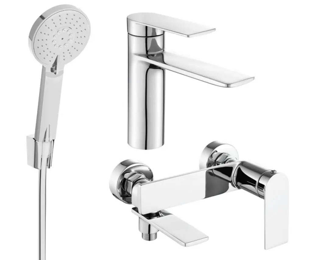 MEXEN - Zero SET umyvadlová + vanová baterie s příslušenstvím R40, chrom 71103R40-00