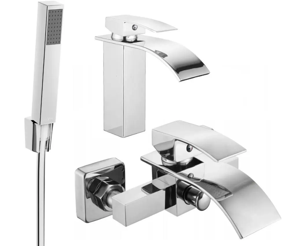 MEXEN - Aries R77 Set umyvadlové a vanové baterie s příslušenstvím, chrom 744803R77-00